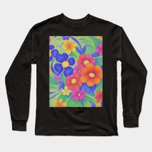tropical floral design Long Sleeve T-Shirt